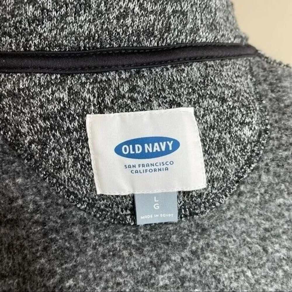Old Navy Men’s Knit Sweater Jacket Size L Full Zip Long Sleeves Gray - Picture 10 of 13